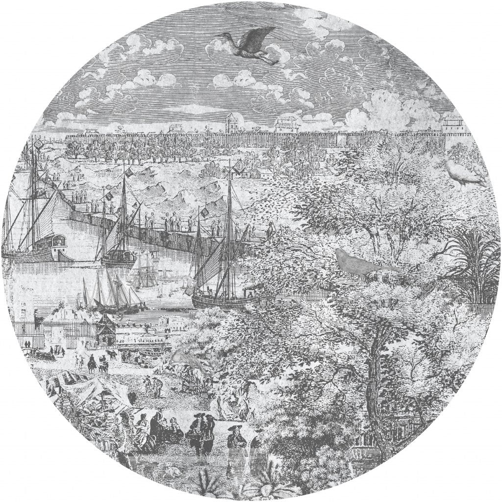 Gulliver Grey II – Tapeta Koło Standard