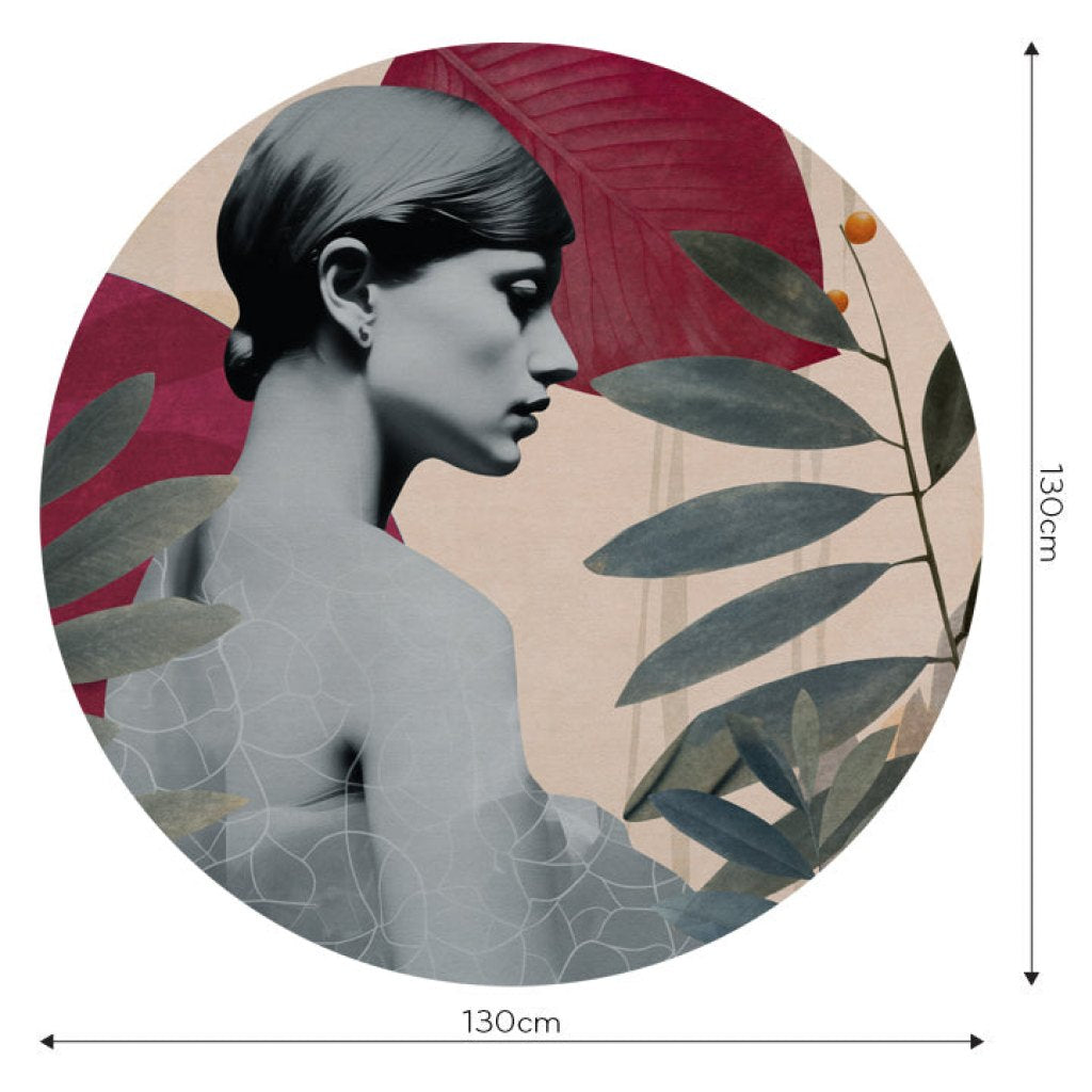 Onna Burgundy – Tapeta Koło Standard