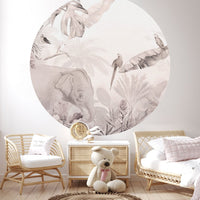 Jungle Beige I – Tapeta Koło Standard