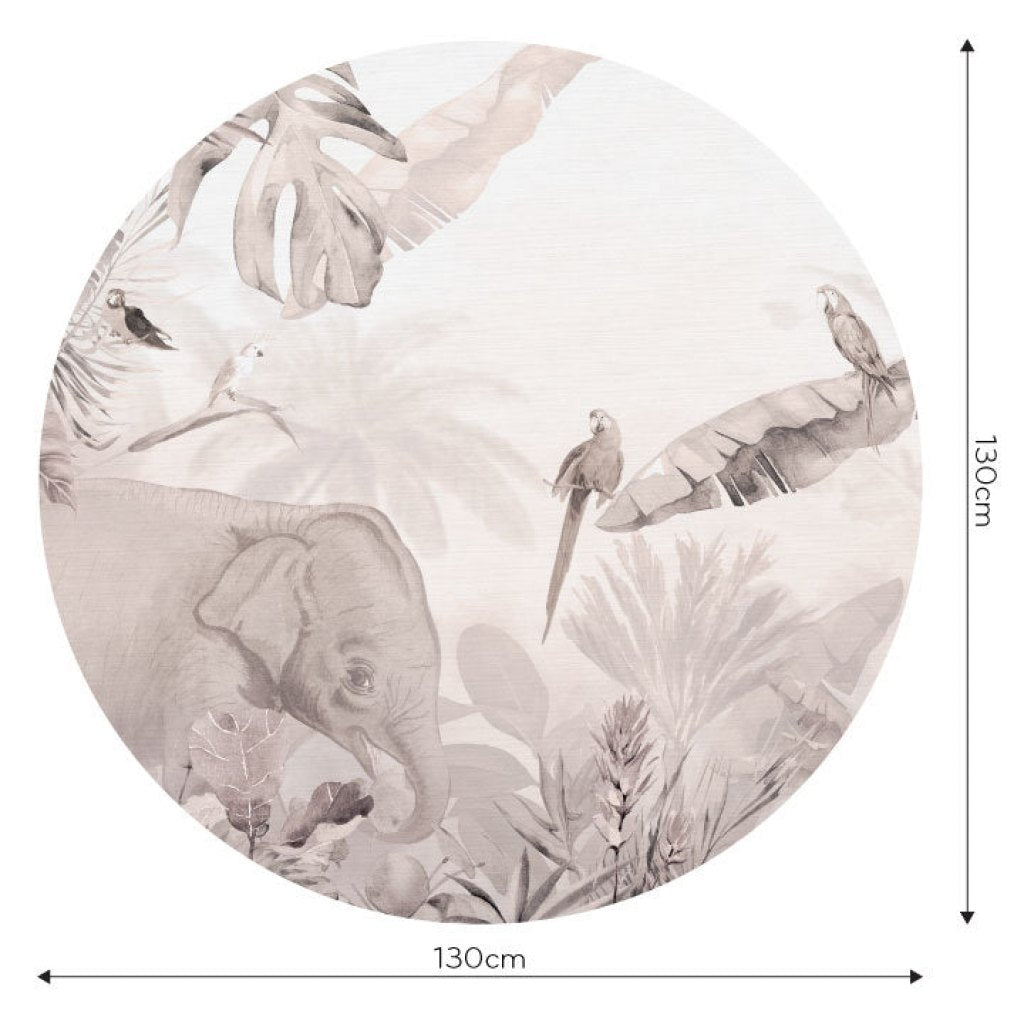 Jungle Beige I – Tapeta Koło Standard