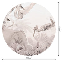 Jungle Beige I – Tapeta Koło Standard