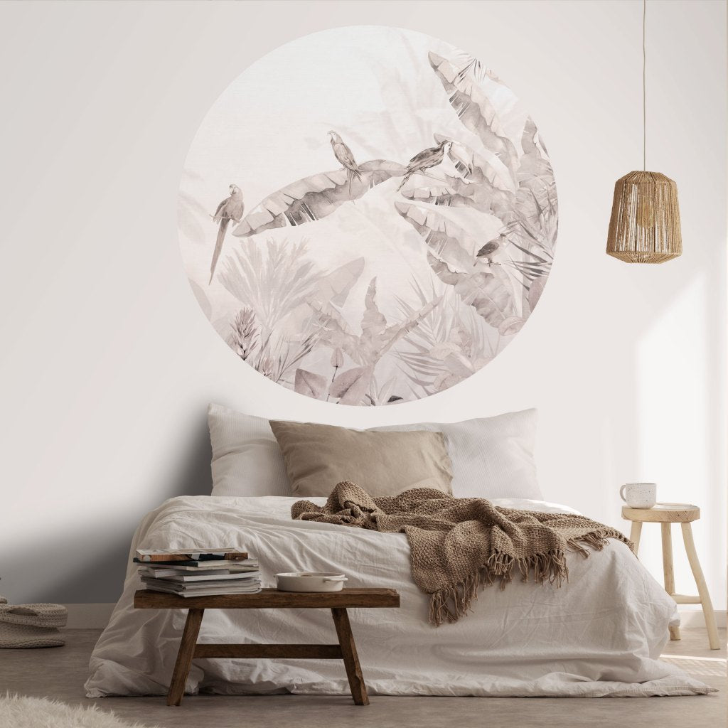 Jungle Beige II – Tapeta Koło Standard