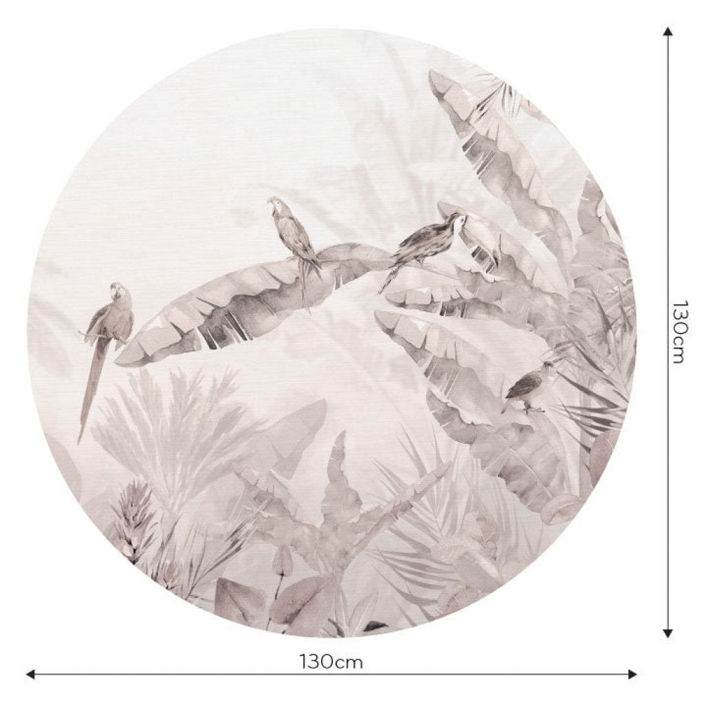 Jungle Beige II – Tapeta Koło Standard