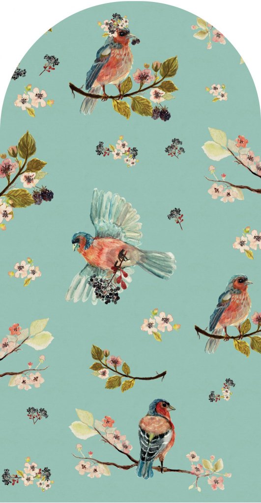 Uccello Cantante Mint – Tapeta Łuk Standard