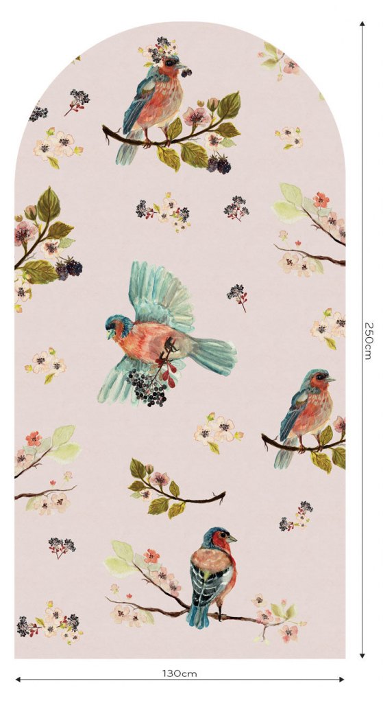 Uccello Cantante Pink – Tapeta Łuk Standard