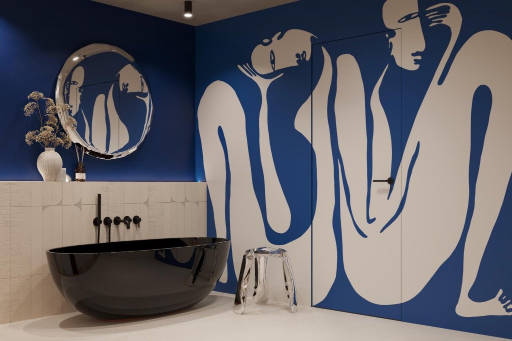 Couple Cobalt – Tapeta na míru