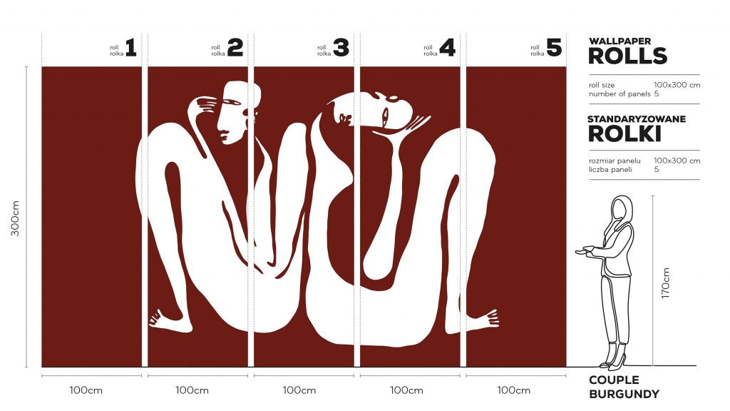 Couple Burgundy – Tapeta w rolkach