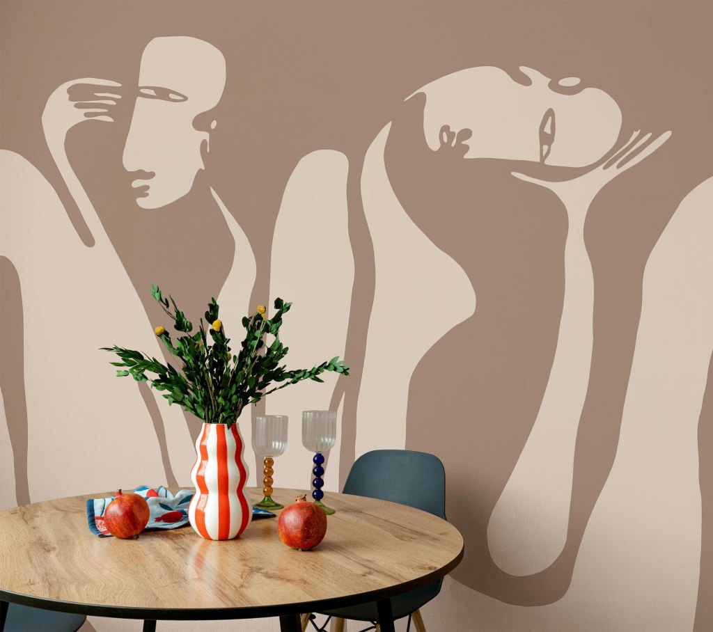 Couple Beige – Custom-sized wallpaper
