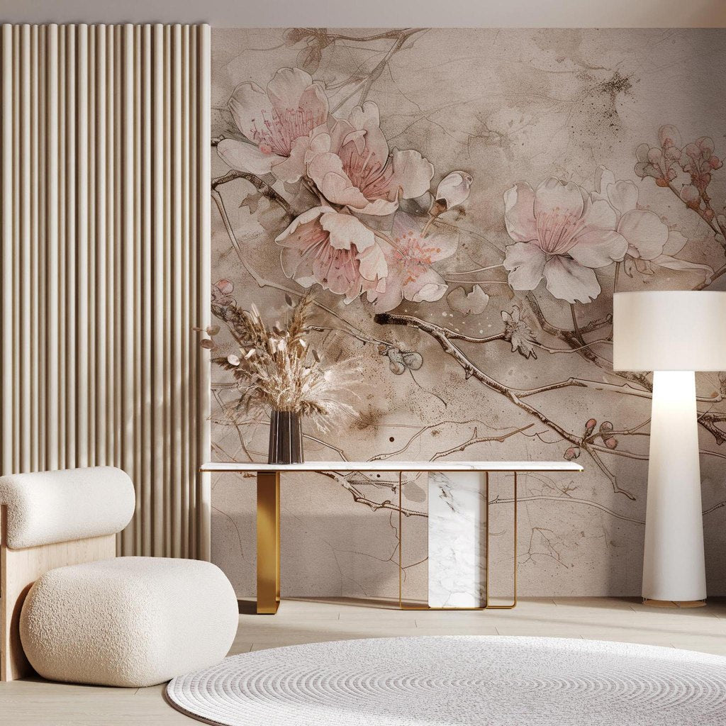 Sakura Beige – Tapeta na wymiar