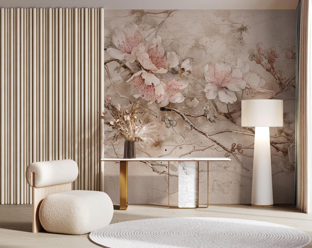 Sakura Beige – Tapeta na wymiar
