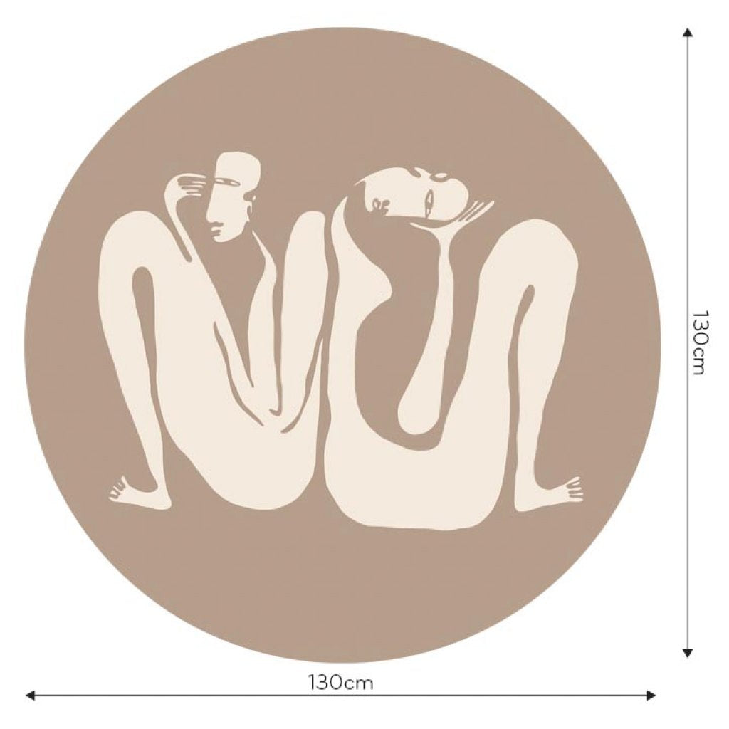 Couple Beige – Tapeta Koło Standard