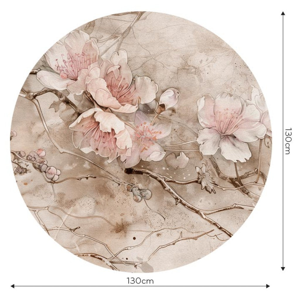 Sakura Beige – Tapeta Koło Standard