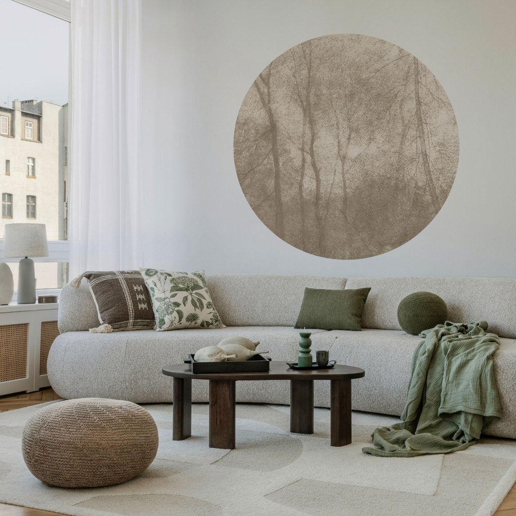 Foggy Beige – Tapeta Koło Standard