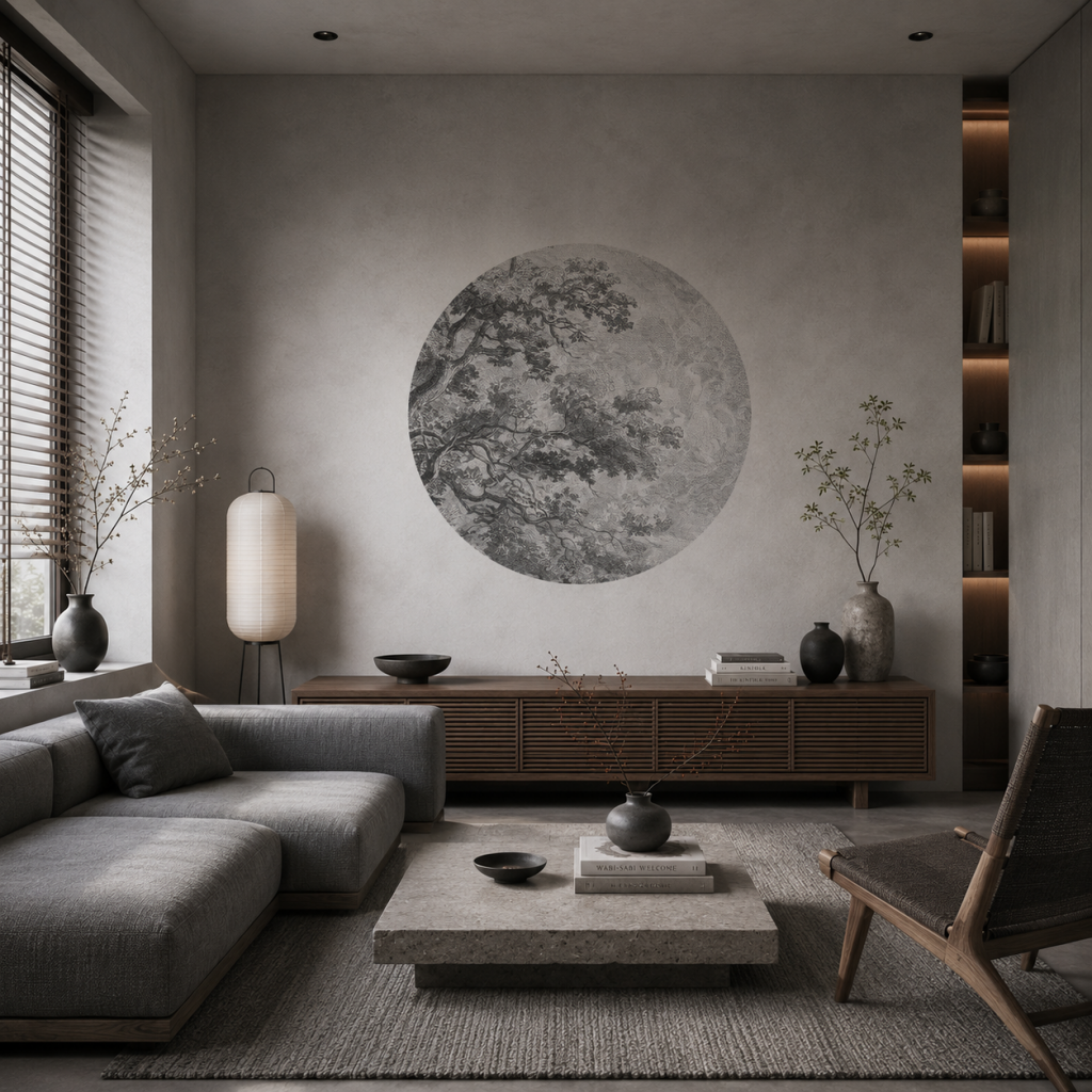 Sanctuary Grey – Tapeta Koło Standard