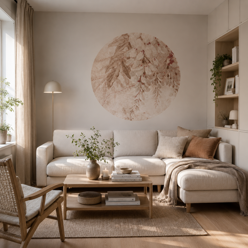 Wisteria Beige – Tapeta Koło Standard