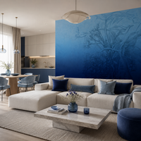 Blue Ombre Flower – Made-to-measure wallpaper