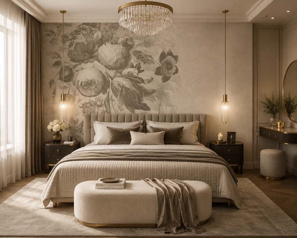 Boudoir Greige – tapeta na míru
