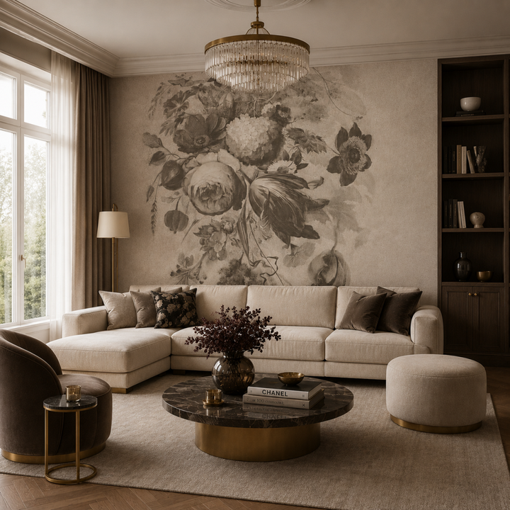 Boudoir Greige – Custom Wallpaper