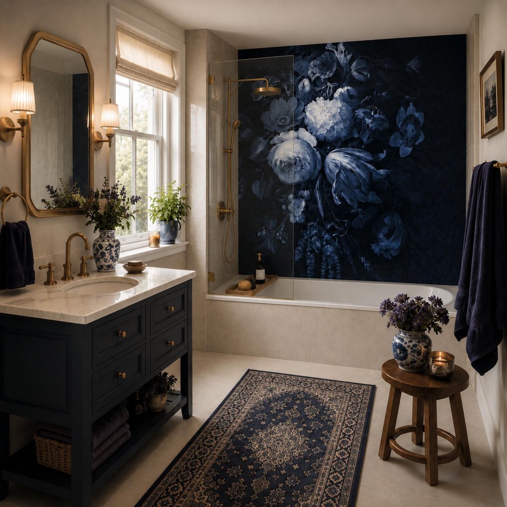 Boudoir Navy – Tapeta na wymiar Aqua Zone