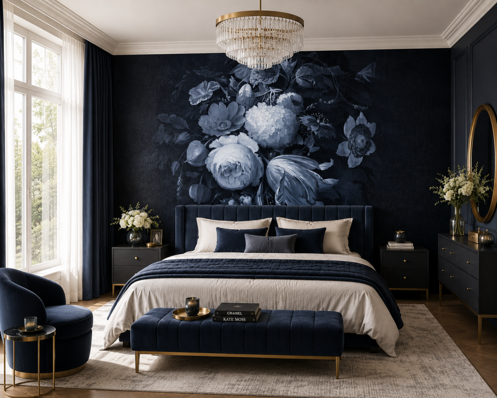 Boudoir Navy – Tapeta na wymiar