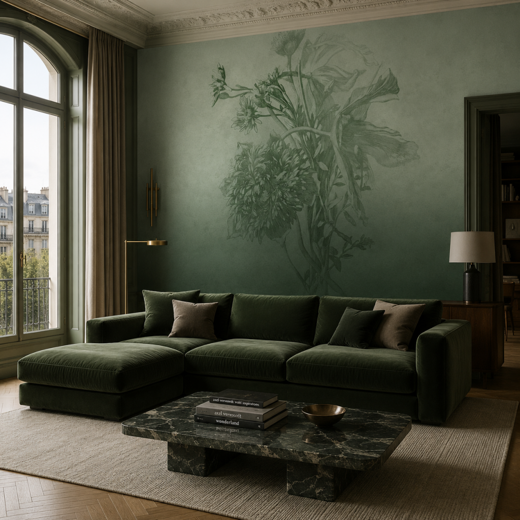 Green Ombre Flower – Tapeta na wymiar