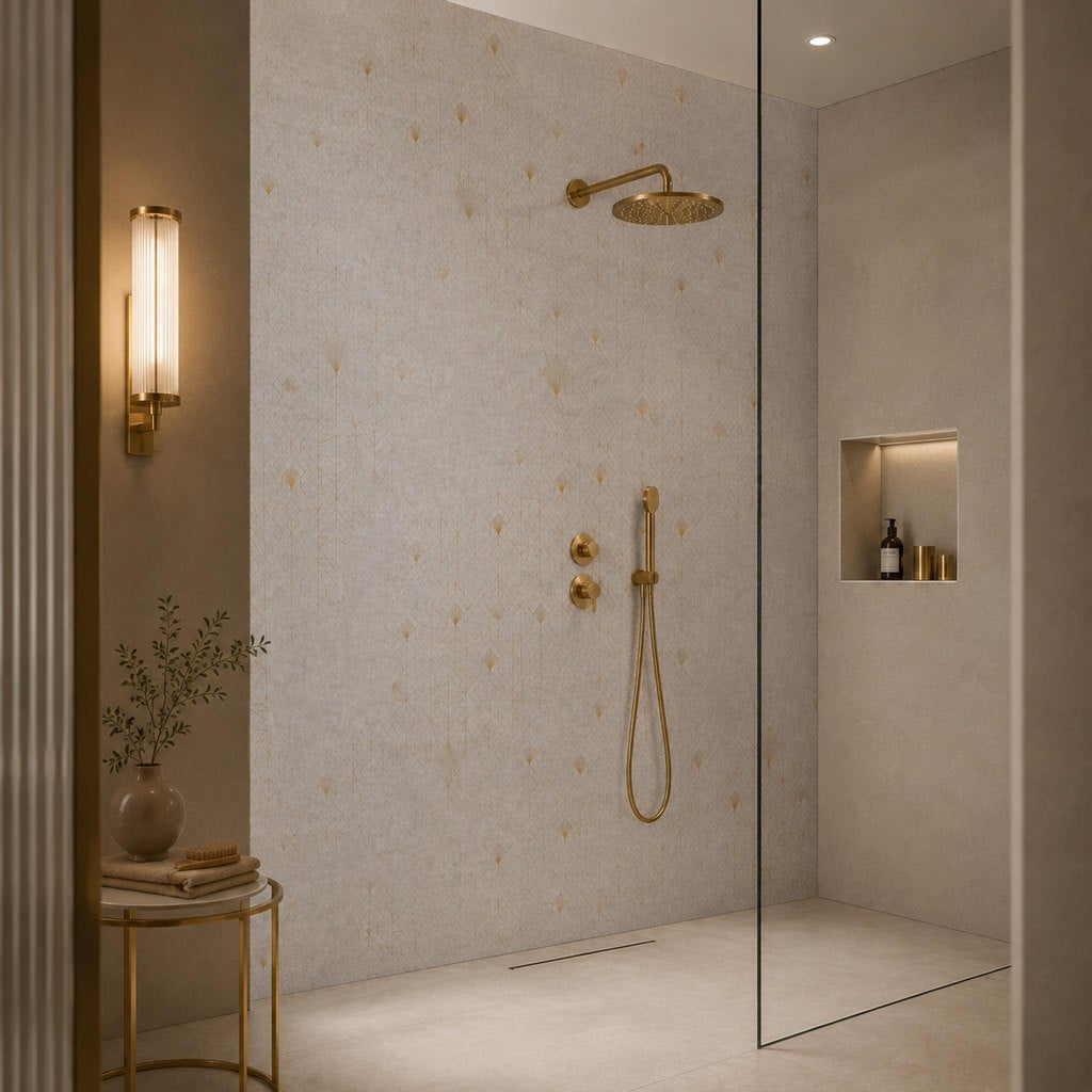 Concrete Fan Gold – Tapeta na míru Aqua Zone