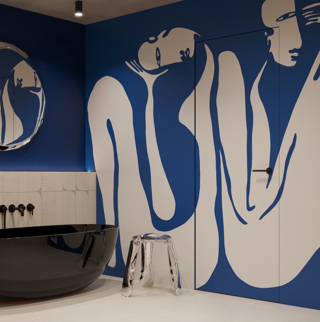 Couple Cobalt – Tapeta na míru Aqua Zone