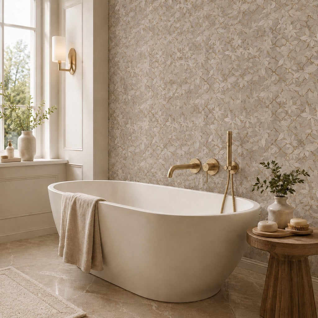 Edera Beige – Tapeta na míru Aqua Zone