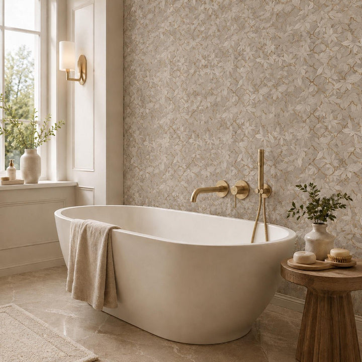 Edera Beige – Tapeta na míru Aqua Zone