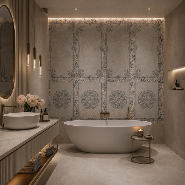 Refined Grey Opulence – Tapeta na míru Aqua Zone