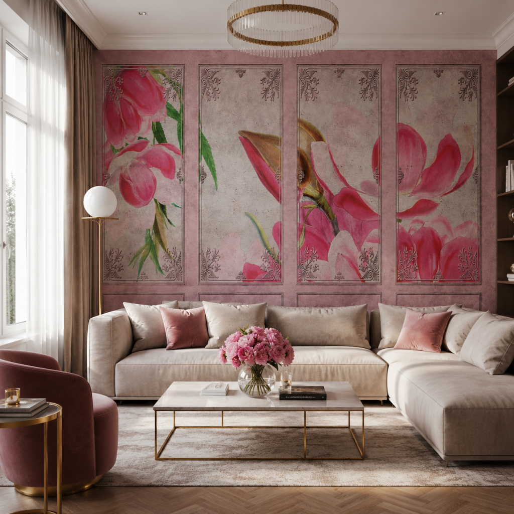 Refined Pink Magnolia – Custom Wallpaper