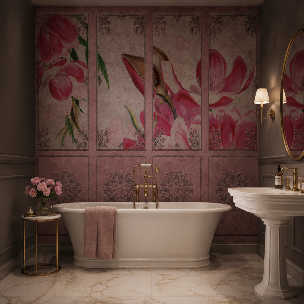 Refined Pink Magnolia – Tapeta na míru Aqua Zone