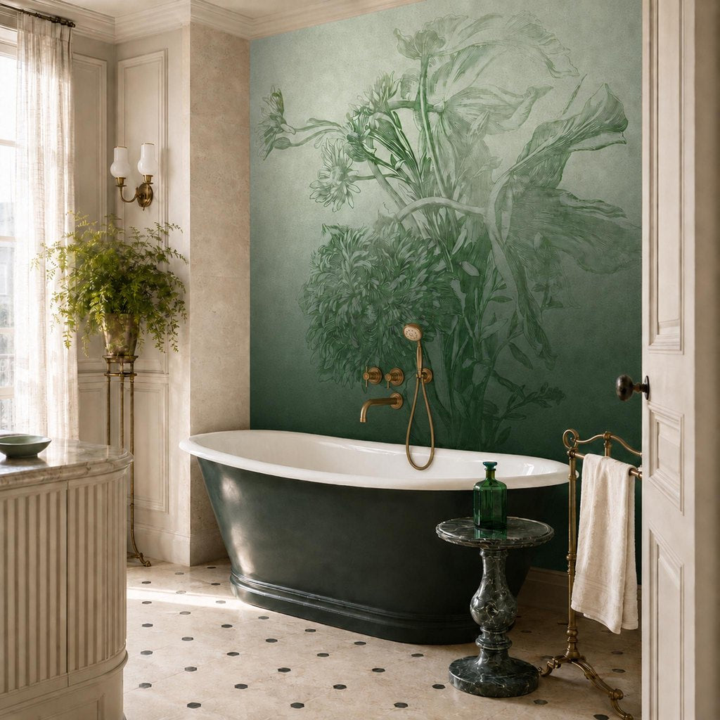 Green Ombre Flower – Tapeta na míru Aqua Zone