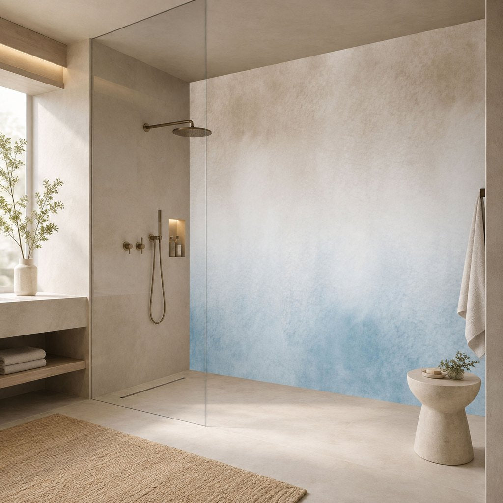 Ombre Beige&Blue – Tapeta na míru Aqua Zone
