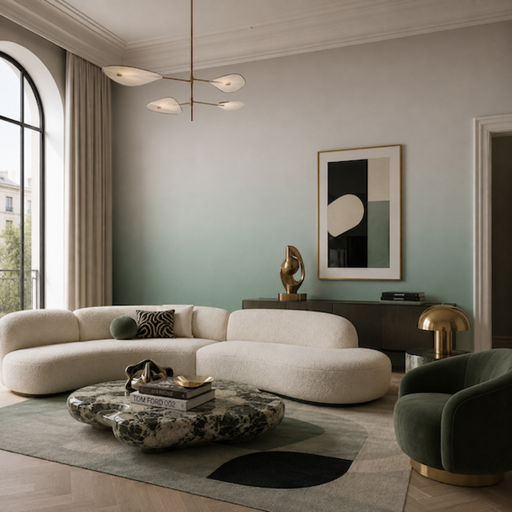 Ombre Mint&Grey – Tapeta na míru