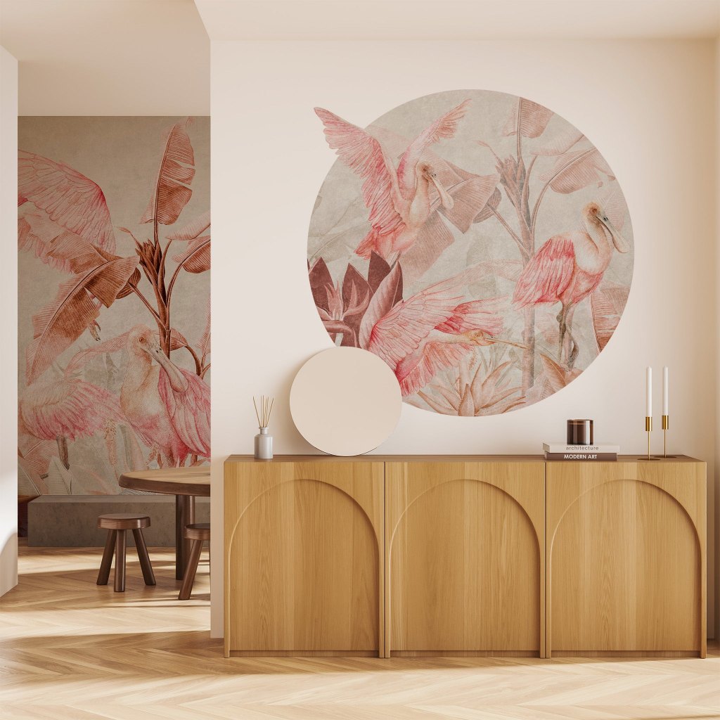 Rainforest Ajaja Rosso – Tapeta Koło Standard