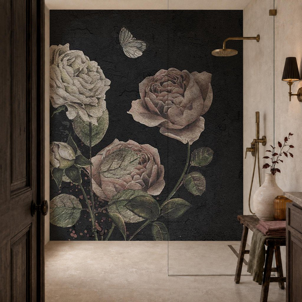 Rose Dream Black – Tapeta na míru Aqua Zone