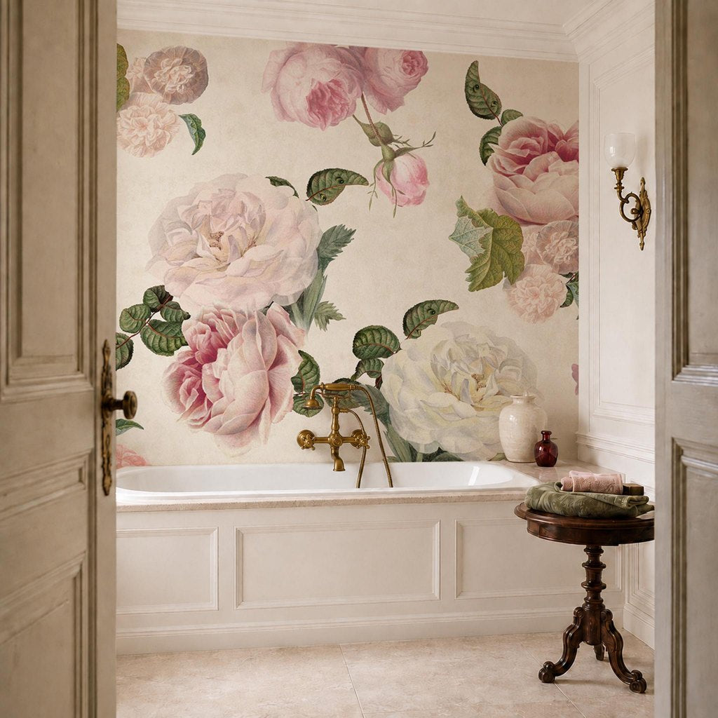 Roses Cream – Tapeta na míru Aqua Zone