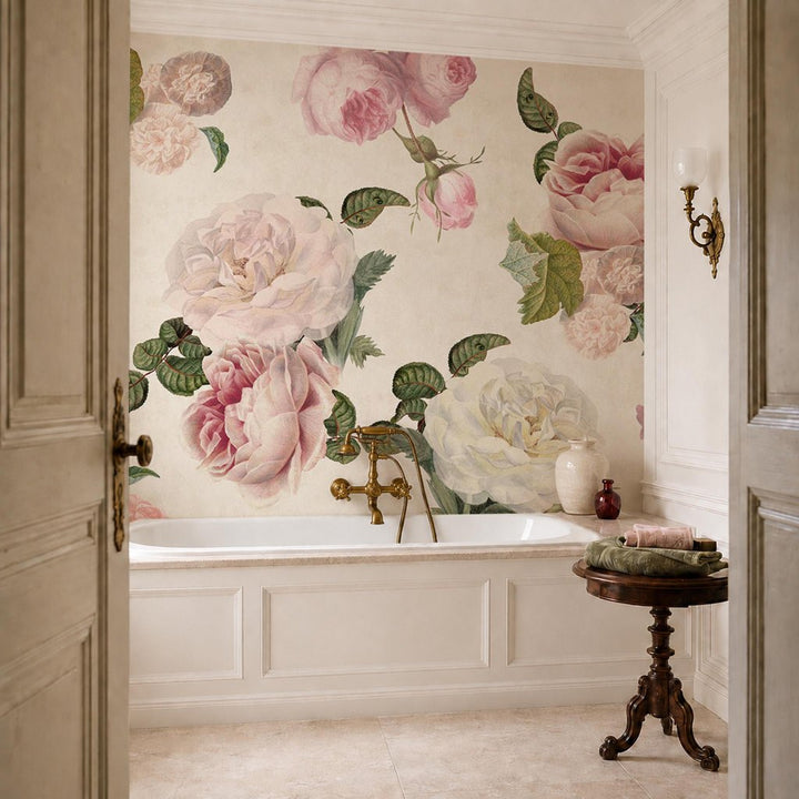Roses Cream – Tapeta na míru Aqua Zone