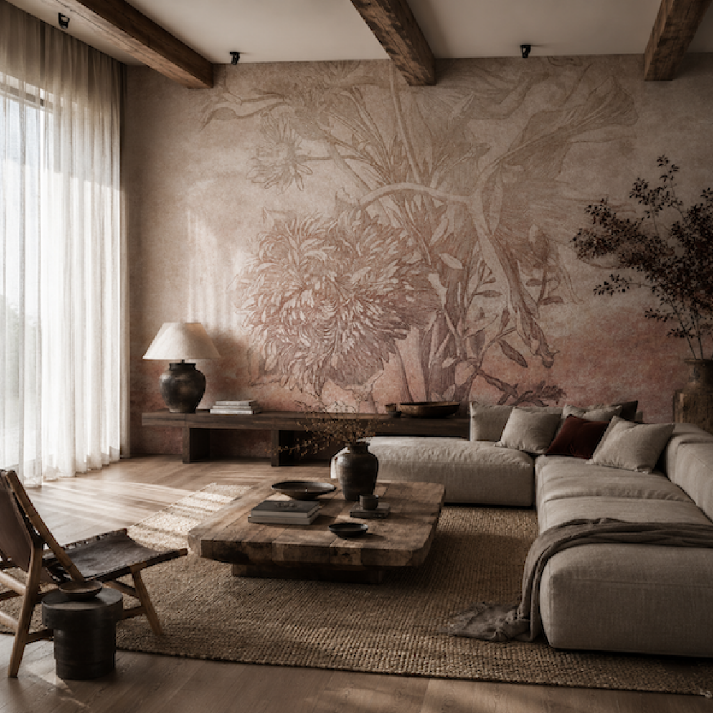 Rust Ombre Flower – Tapeta na wymiar