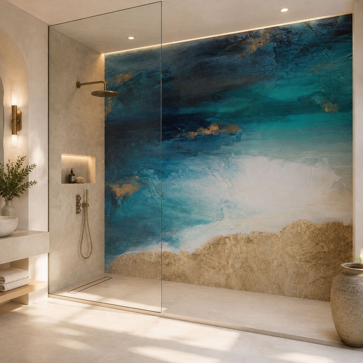 Santorini – Tapeta na wymiar Aqua Zone