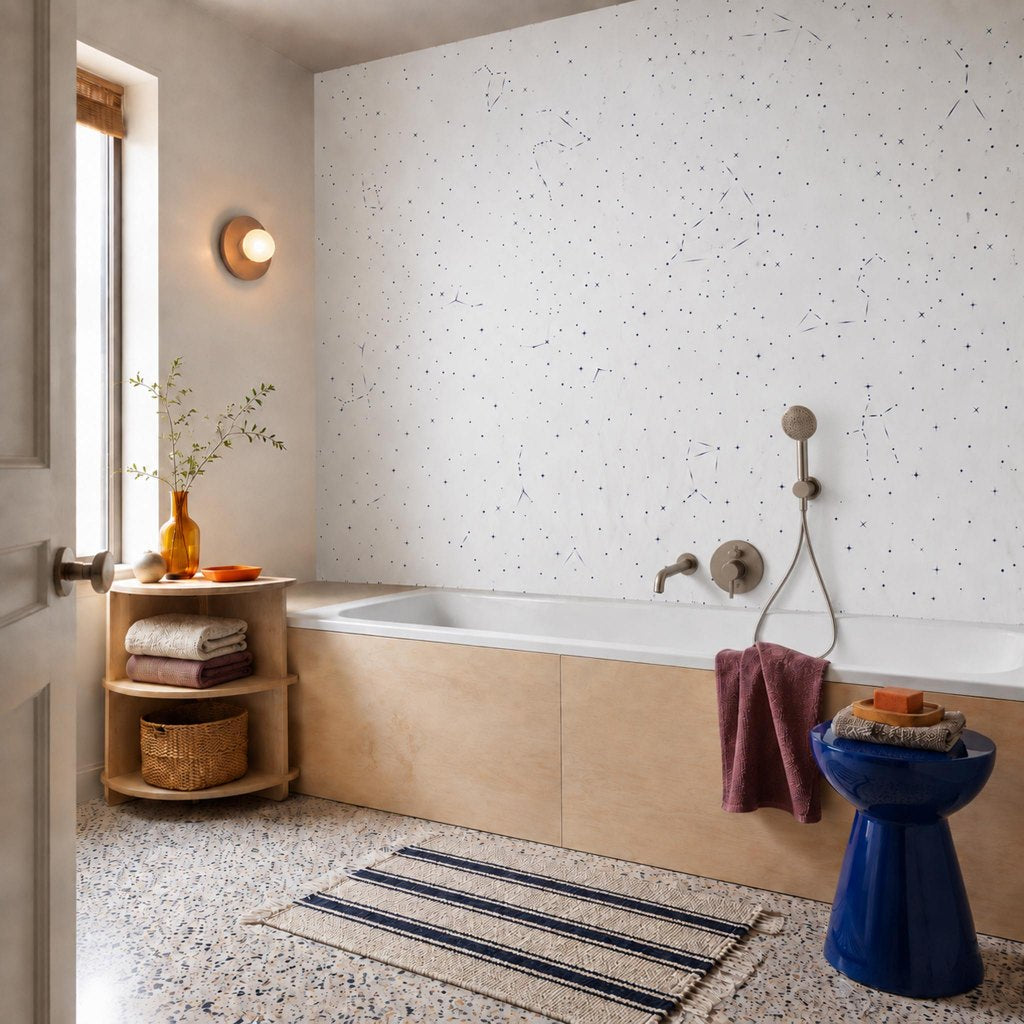 Starry Night White – Tapeta na míru Aqua Zone