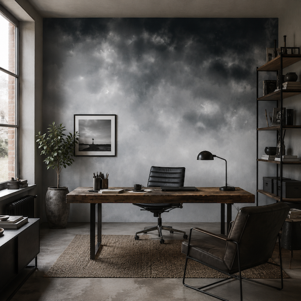 Watercolor Ombre Storm – Tapeta na wymiar