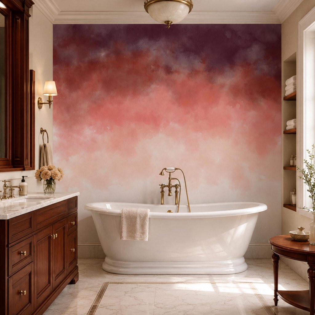 Watercolor Ombre Red – Tapeta na wymiar Aqua Zone