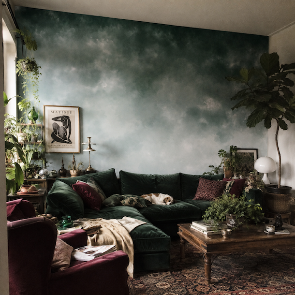 Watercolor Ombre Green – Tapeta na wymiar
