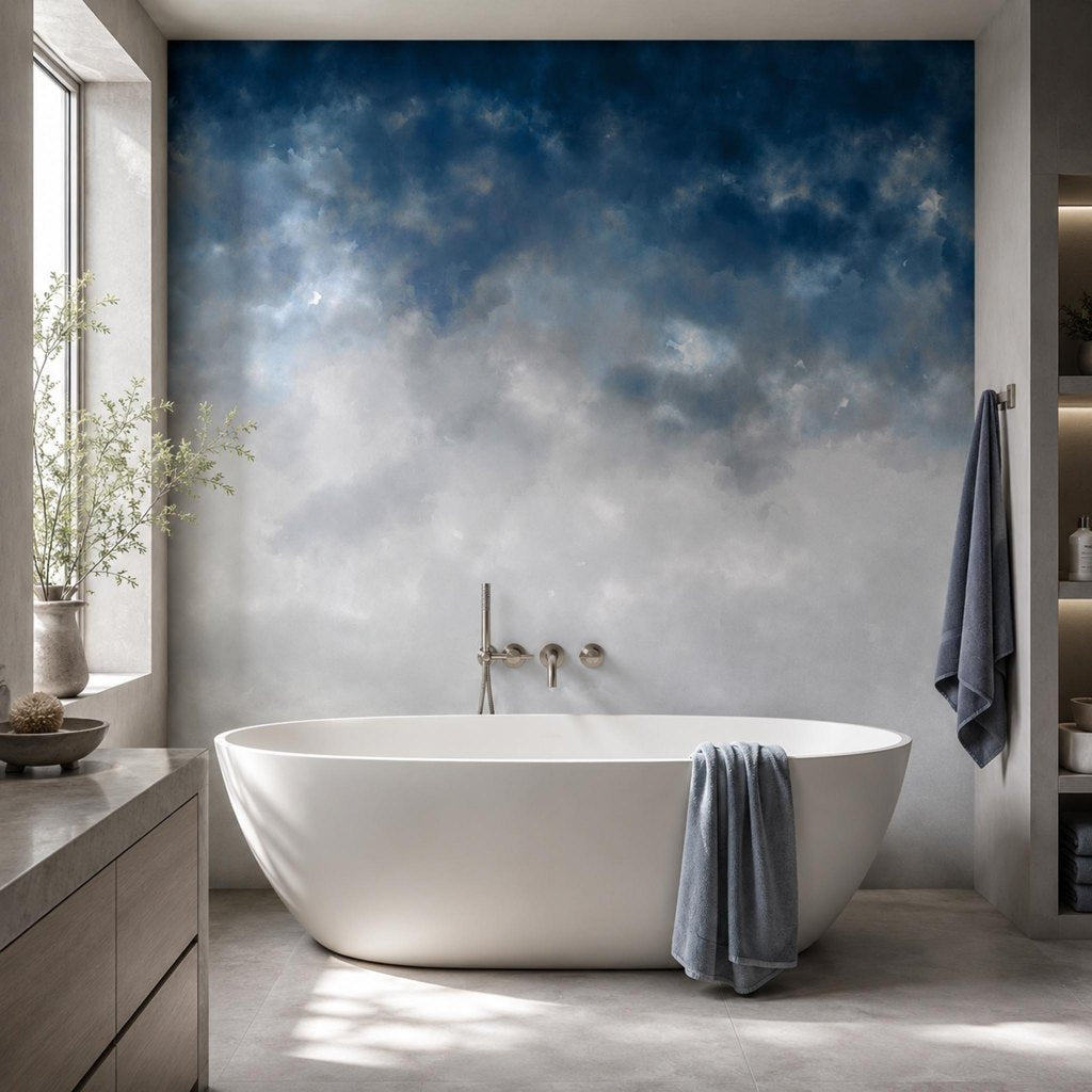 Watercolor Ombre Blue&Grey – Tapeta na wymiar Aqua Zone