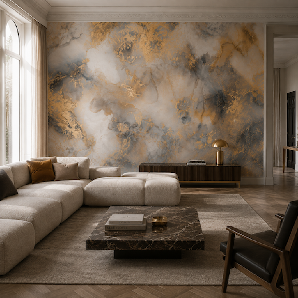 Dolce Vita Grey&Gold – Tapeta na wymiar