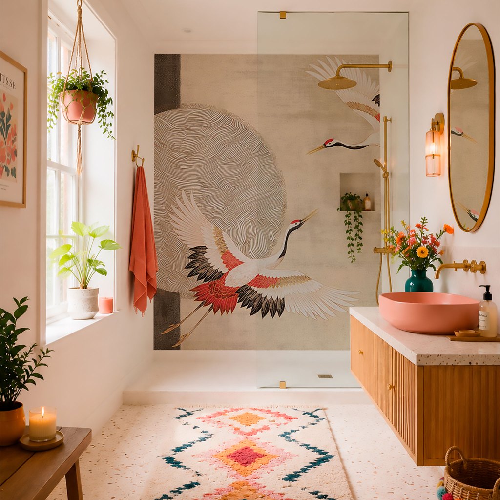 Modern Tsuru – Tapeta na wymiar Aqua Zone