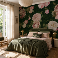 Roses Green – Made-to-measure wallpaper