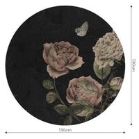 Rose Dream Black – Tapeta Koło Standard
